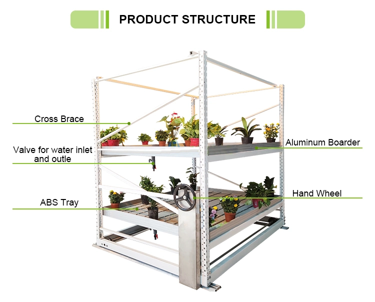 Best Seedbed Planting and Growing LED Grow Light Table Ebb and Flow Rolling Bench System
