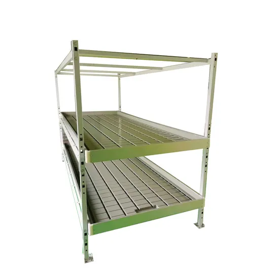 Two Tier Vertical Farming Mobile Vertical Grow Rack Systems 