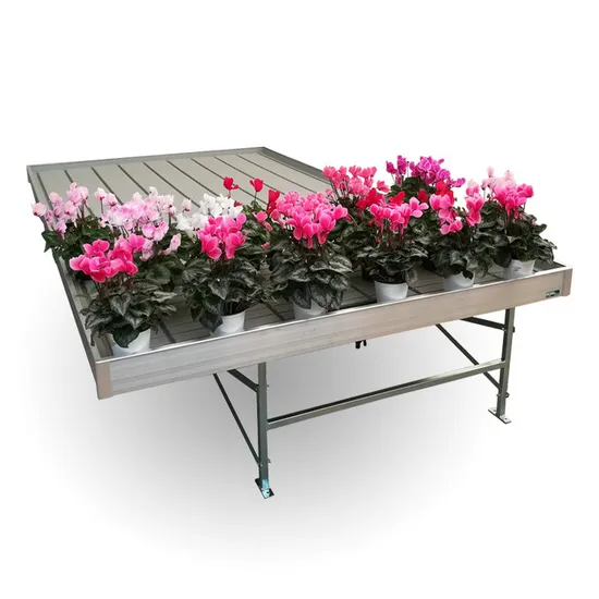 Hot Sales Greenhouse System Ebb and Flow Rolling Tables Bench with Hydroponic Flood Tray 